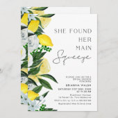 Gelbe grüne Zitronenpresse Brautparty Einladung (Vorne/Hinten)