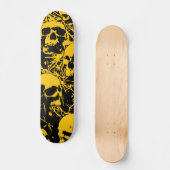 Gelbe Grunge Skulls Skateboard (Vorderseite)