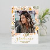 Gelbe Grünschrift 3 Foto Abschluss Folieneinladung (Stehend vorne)