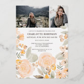 Gelbe Grünschrift 3 Foto Abschluss Folieneinladung (Rückseite)