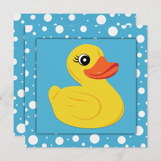 Gelbe Gummi Duck Babydusche Einladung (Vorne/Hinten)