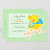 Gelbe Gummi Duck Babydusche Einladung (Vorne/Hinten)