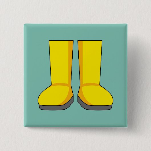 Gelbe Gummi-Regenstiefel Button (Vorderseite)