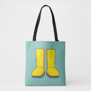 Gelbe Gummi-Regenstiefel Tasche