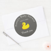 gelbe Gummiente - Babydusche - Chalkboard-Look Runder Aufkleber (Umschlag)