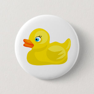 Gelbe Gummiente Button