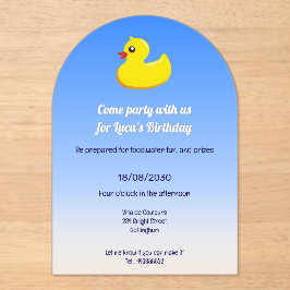 gelbe Gummiente - Geburtstagsparty Acryleinladungen