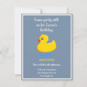 gelbe Gummiente - Geburtstagsparty Einladung (Vorderseite)