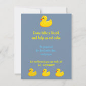 gelbe Gummiente - Geburtstagsparty Einladung (Rückseite)