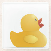 Gelbe Gummiente Glasuntersetzer (Vorderseite)