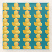 Gelbe Gummiente Glasuntersetzer (Vorderseite)