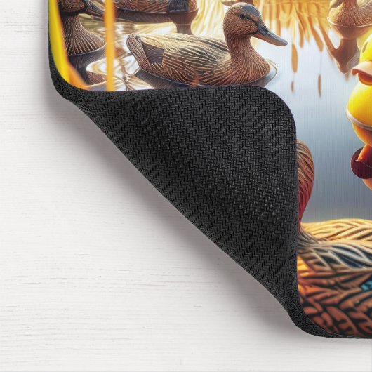 Gelbe Gummiente mit Jagddekor Mousepad (Ecke)