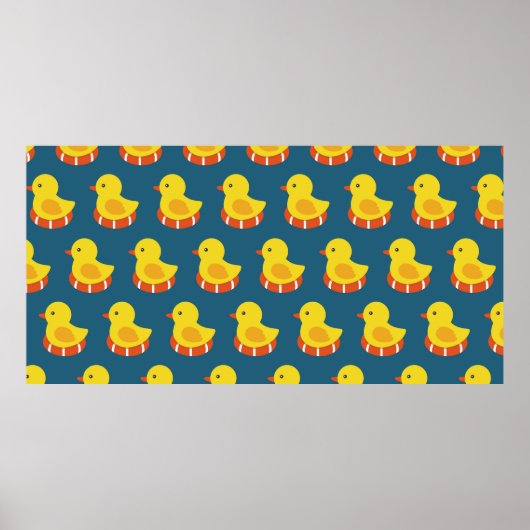 gelbe Gummiente nahtlos. Vintage Erkrankung Poster (Vorne)