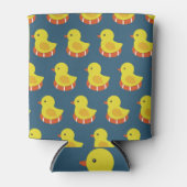 Gelbe Gummiente, niedlich, nahtlos. Dosenkühler (Vorderseite)