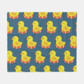 Gelbe Gummiente, niedlich, nahtlos. Fleecedecke (Vorderseite (Horizontal))