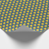 Gelbe Gummiente, niedlich, nahtlos. Geschenkpapier (Ecke)