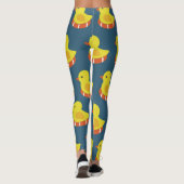 Gelbe Gummiente, niedlich, nahtlos. Leggings (Rückseite)