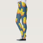 Gelbe Gummiente, niedlich, nahtlos. Leggings (Links)