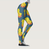 Gelbe Gummiente, niedlich, nahtlos. Leggings (Rechts)