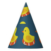 Gelbe Gummiente, niedlich, nahtlos. Partyhütchen (Links)