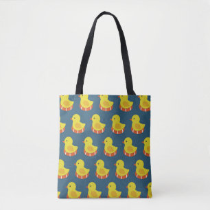 Gelbe Gummiente, niedlich, nahtlos. Tasche