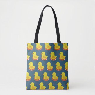 Gelbe Gummiente, niedlich, nahtlos. Tasche