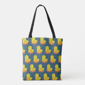 Gelbe Gummiente, niedlich, nahtlos. Tasche (Rückseite)