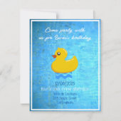 Gelbe Gummiente - Party zum Geburtstag Einladung (Vorderseite)
