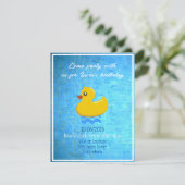 Gelbe Gummiente - Party zum Geburtstag Einladung (Stehend Vorderseite)