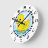 Gelbe Gummiente Runde Wanduhr (Winkel)