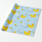 Gelbe Gummiente und Badeblasen Geschenkpapier (Ungerollt)