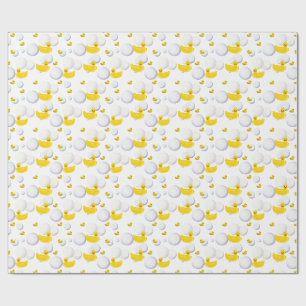 Gelbe Gummiente und Blasen Geschenkpapier