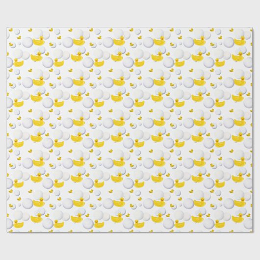 Gelbe Gummiente und Blasen Geschenkpapier (Flach)