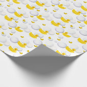 Gelbe Gummiente und Blasen Geschenkpapier (Ecke)