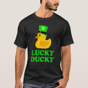 Gelbe Gummiente Vier Leaf C Hat Cool St Patrick T-Shirt