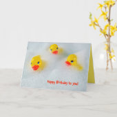 Gelbe Gummienten im Blasenbad Geburtstag Karte (Gelbe Blume)