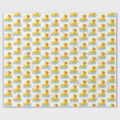 Gelbe Gummienten mit Blasen Geschenkpapier (Flach)