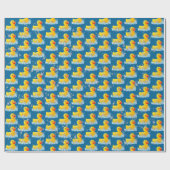 Gelbe Gummienten mit Blasen Geschenkpapier (Flach)