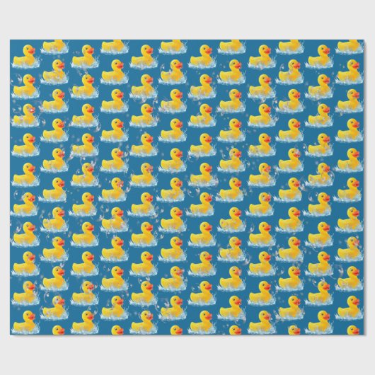 Gelbe Gummienten mit Blasen Geschenkpapier (Flach)