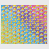 Gelbe Gummienten mit Blasen Geschenkpapier (Flach)