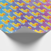 Gelbe Gummienten mit Blasen Geschenkpapier (Ecke)