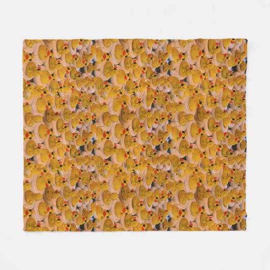 Gelbe Gummienten Tiermuster Fleecedecke (Vorderseite (Horizontal))