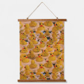 Gelbe Gummienten Wandteppich Mit Holzrahmen (Vorderseite)