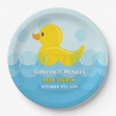 Gelbe Gummifaust Rub Duschbrause Duschbrause Pappteller (Vorderseite)