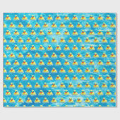 Gelbe Gummihaube mit Sonnenbrille Geschenkpapier (Flach)