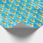 Gelbe Gummihaube mit Sonnenbrille Geschenkpapier (Ecke)