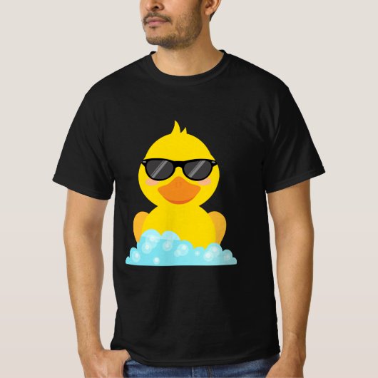 Gelbe Gummihaube mit Sonnenbrille T-Shirt (Vorderseite)