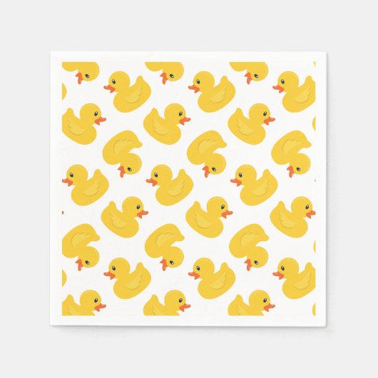 Gelbe Gummihaube Napkins - Babydusche & Birthda Serviette (Vorderseite)