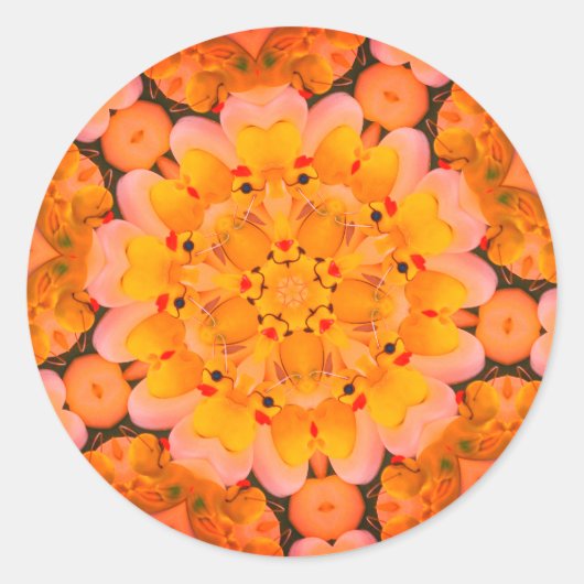 Gelbe Gummihöschen Abstrakte Kunst Runder Aufkleber (Vorderseite)