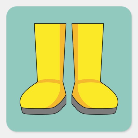 Gelbe Gummiragetasche Quadratischer Aufkleber (Vorderseite)